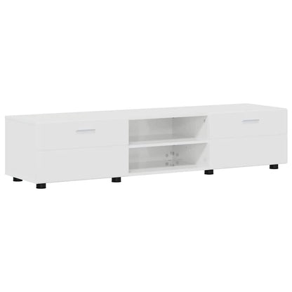 Set mobile TV con cassetto Bianco Lucido Legno multistrato