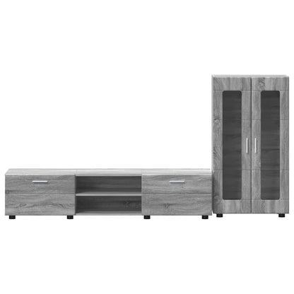 Set mobile TV con cassetto Grigio Sonoma Legno multistrato