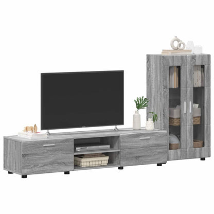 Set mobile TV con cassetto Grigio Sonoma Legno multistrato