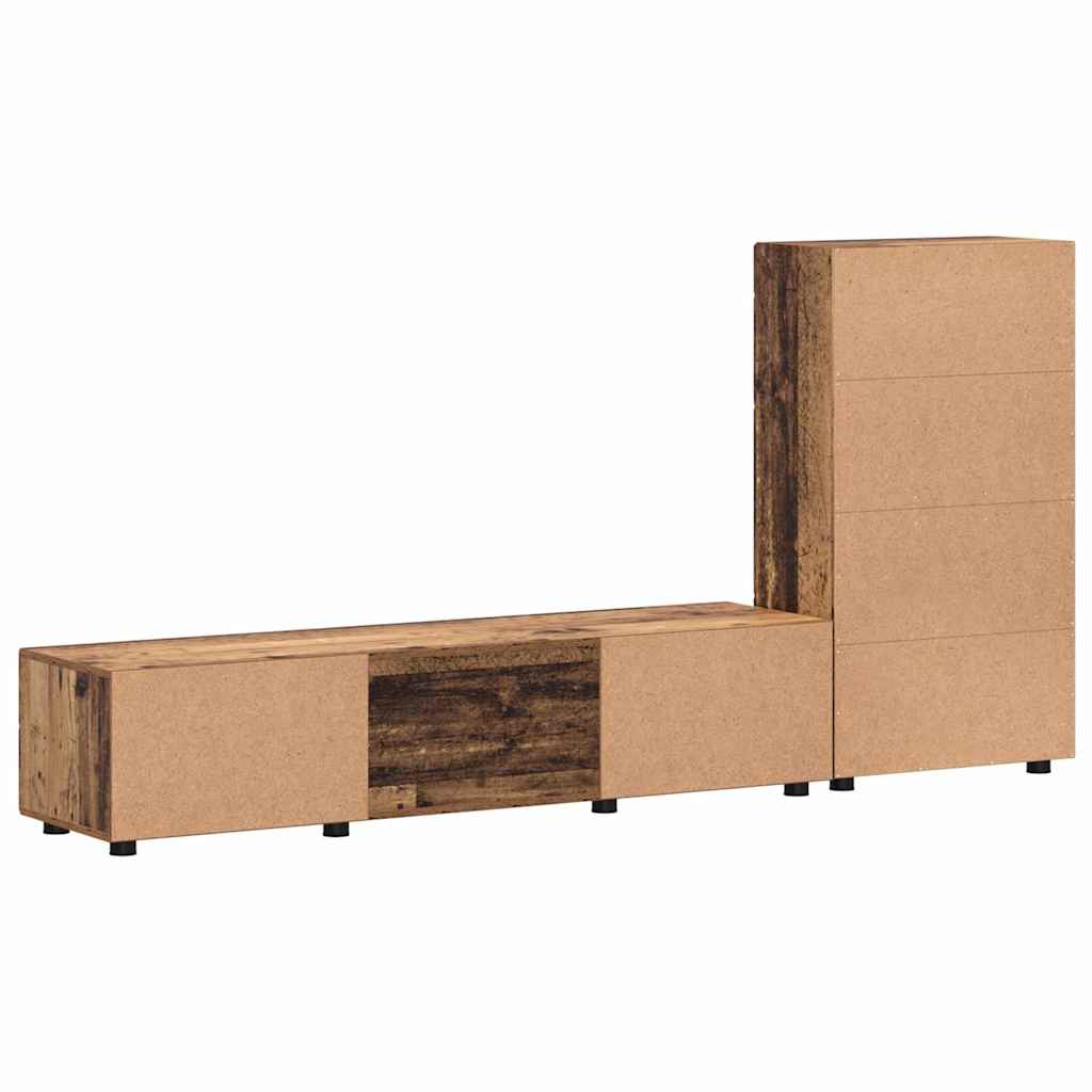 Set mobile TV con cassetto Legno vecchio Legno multistrato