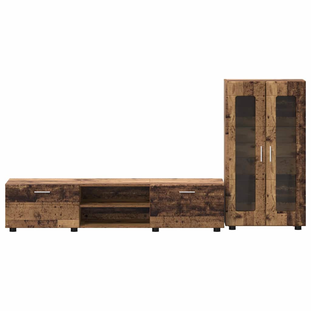 Set mobile TV con cassetto Legno vecchio Legno multistrato