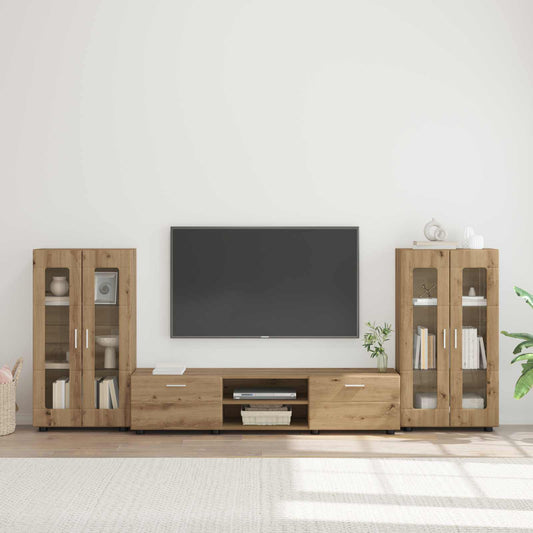 Set mobile TV FLORIN 3 pcs Rovere artigianale Legno multistrato