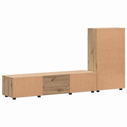 Set mobile TV con cassetto Rovere artigianale Legno multistrato