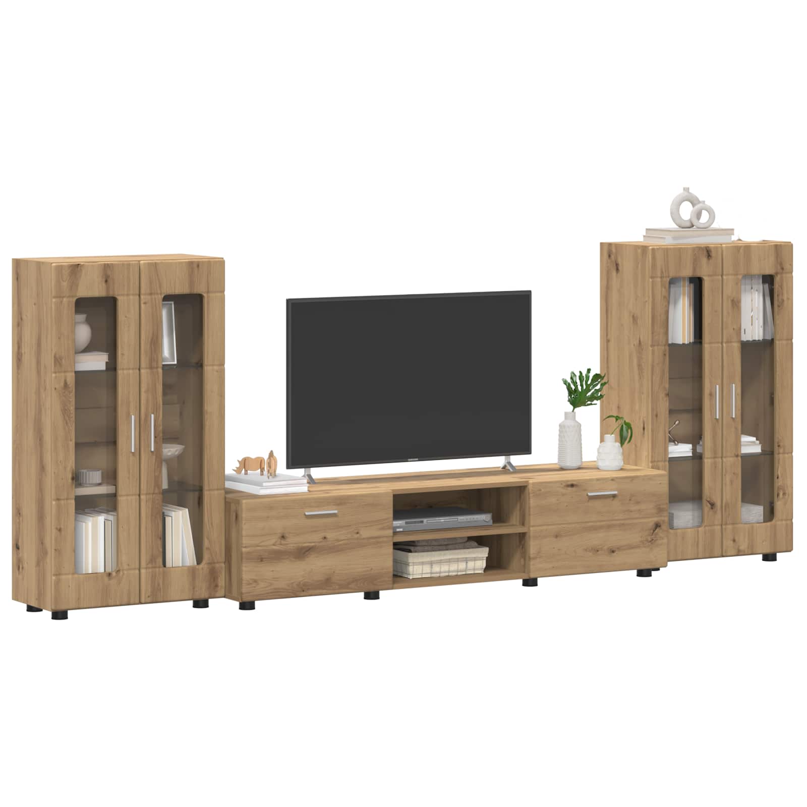 Set mobile TV FLORIN 3 pcs Rovere artigianale Legno multistrato | homemem39