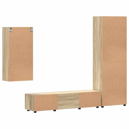 Set mobile TV FLORIN 3 pz Rovere Sonoma Legno ingegnerizzato