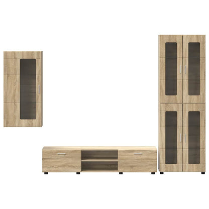 Set mobile TV con cassetto Rovere Sonoma Legno multistrato