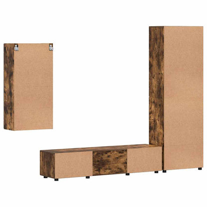 Set mobile TV con cassetto Rovere fumé Legno multistrato