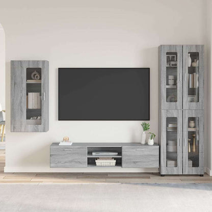 Set mobile TV con cassetto Grigio Sonoma Legno multistrato