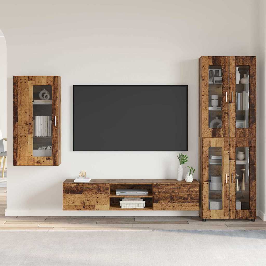 Set mobile TV con cassetto Legno vecchio Legno multistrato