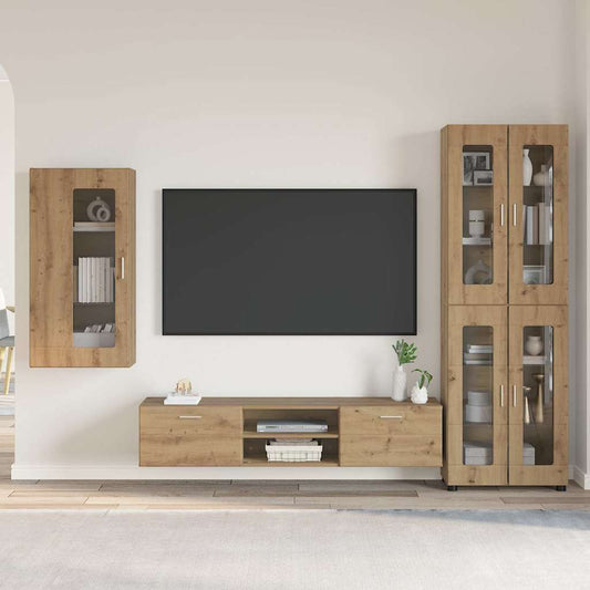 Set mobile TV FLORIN 3 pcs Rovere artigianale Legno multistrato