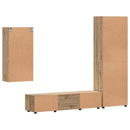 Set mobile TV con cassetto Rovere artigianale Legno multistrato