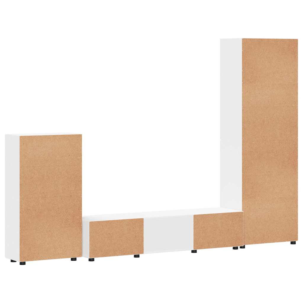 Set mobile TV con porta FLORIN 3 pcs Bianco Legno multistrato | homemem39