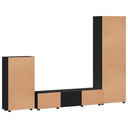 Set mobile TV FLORIN 3 pz Nero Legno ingegnerizzato