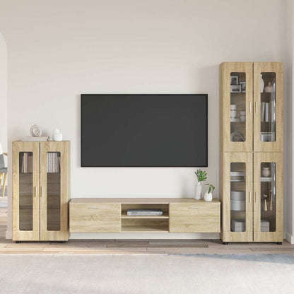Set mobile TV con cassetto Rovere Sonoma Legno multistrato