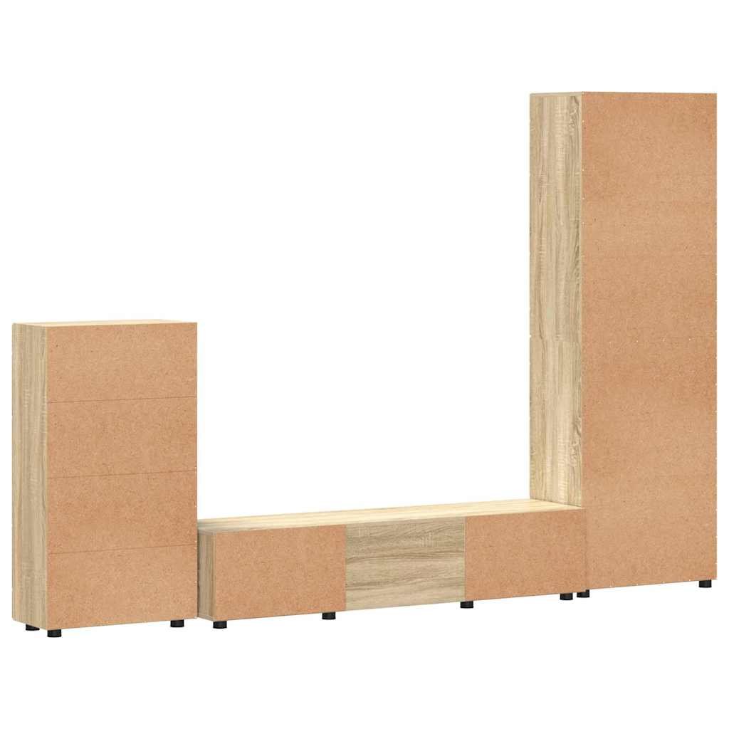 Set mobile TV FLORIN 3 pcs Rovere Sonoma Legno multistrato | homemem39