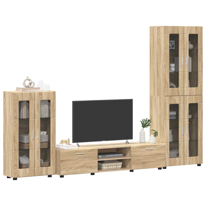 Set mobile TV con cassetto Rovere Sonoma Legno multistrato