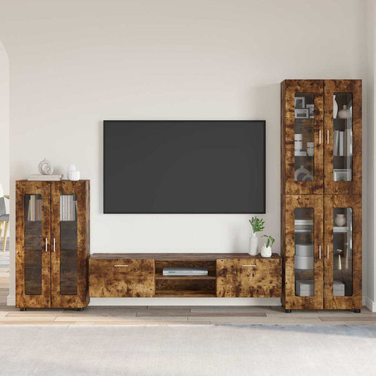 Set mobile TV FLORIN 3 pcs Rovere fumé Legno multistrato | homemem39