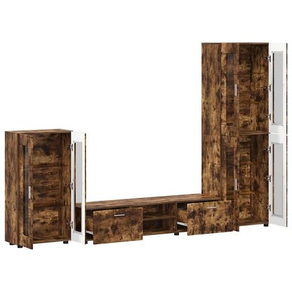 Set mobile TV con cassetto Rovere fumé Legno multistrato