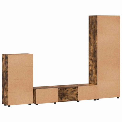 Set mobile TV FLORIN 3 pz Rovere fumé Legno ingegnerizzato