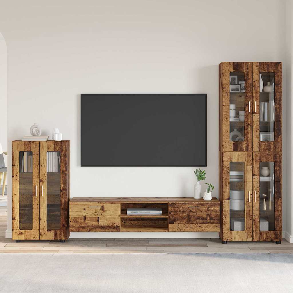 Set mobile TV con cassetto Legno vecchio Legno multistrato