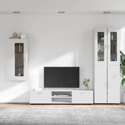 Set mobile TV con cassetto con porta Bianco Legno multistrato
