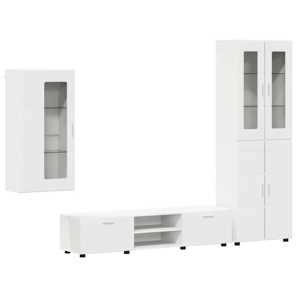 Set mobile TV con cassetto con porta Bianco Legno multistrato
