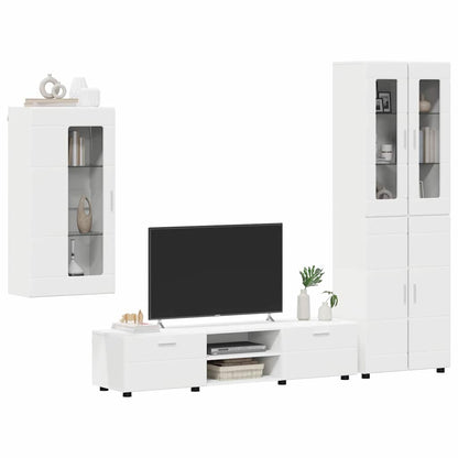 Set mobile TV con cassetto con porta Bianco Legno multistrato