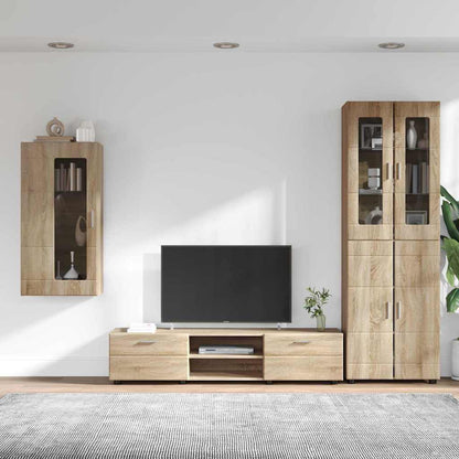 Set mobile TV con cassetto Rovere Sonoma Legno multistrato