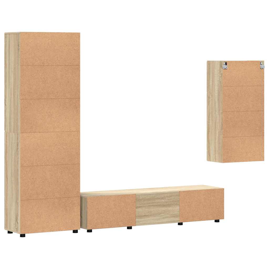 Set mobile TV FLORIN 3 pcs Rovere Sonoma Legno multistrato | homemem39