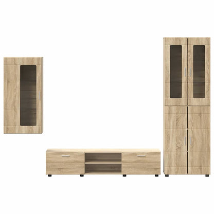 Set mobile TV con cassetto Rovere Sonoma Legno multistrato