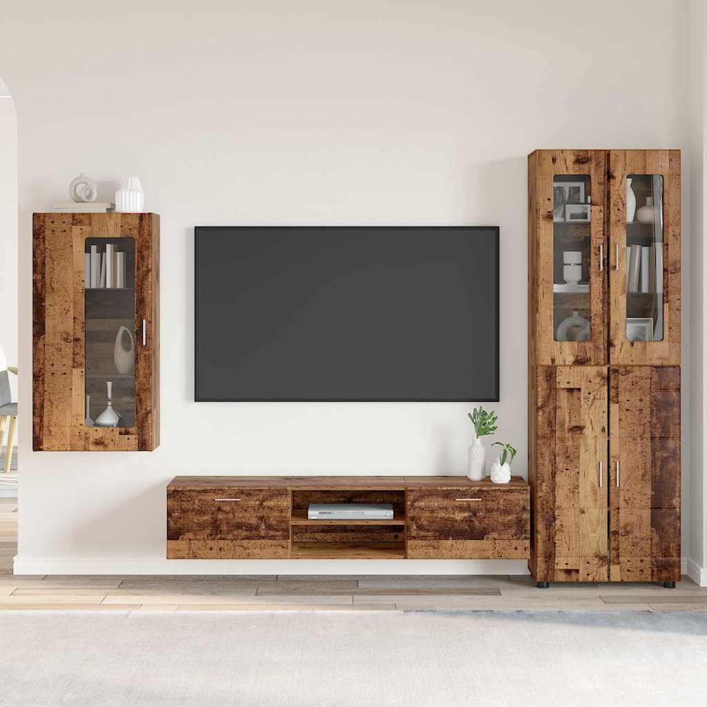 Set mobile TV con cassetto Legno vecchio Legno multistrato