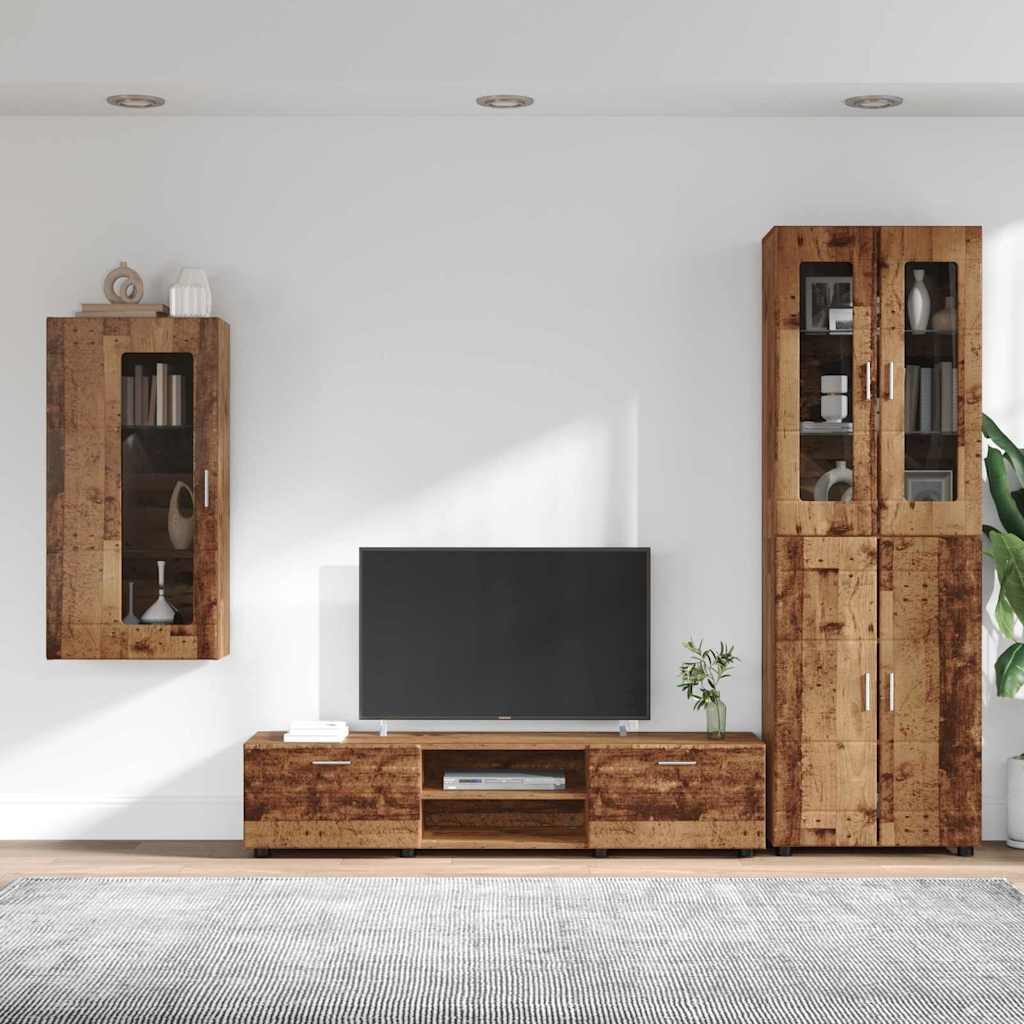 Set mobile TV con cassetto Legno vecchio Legno multistrato
