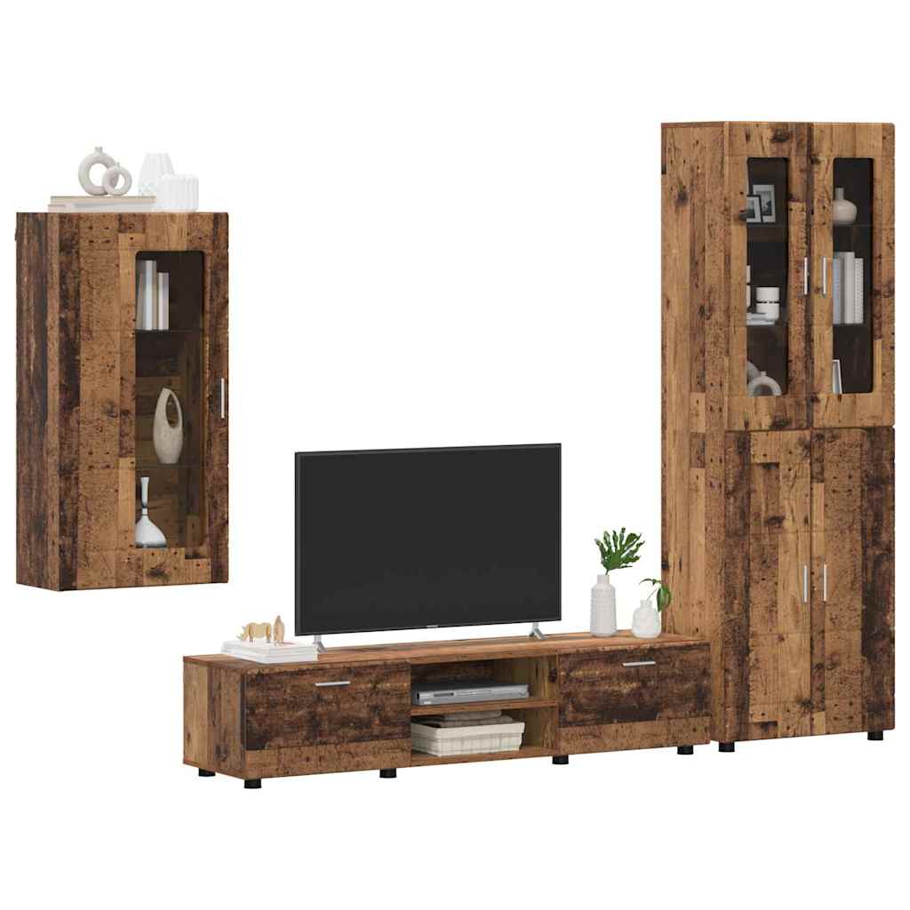 Set mobile TV con cassetto Legno vecchio Legno multistrato