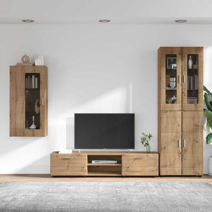 Set mobile TV FLORIN 3 pcs Rovere artigianale Legno multistrato | homemem39
