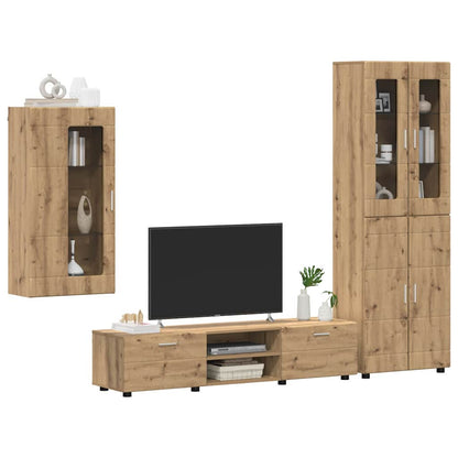 Set mobile TV FLORIN 3 pcs Rovere artigianale Legno multistrato | homemem39