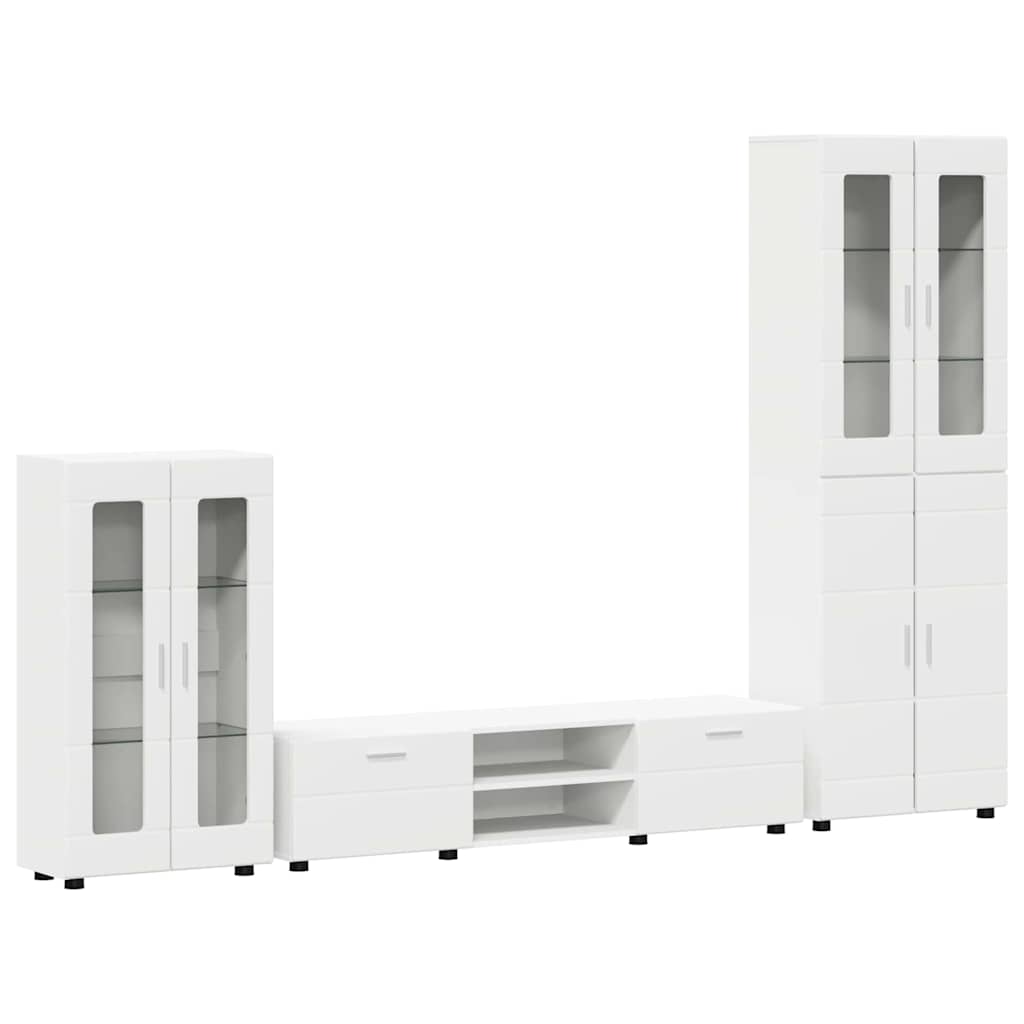 Set mobile TV con porta FLORIN 3 pcs Bianco Legno multistrato | homemem39