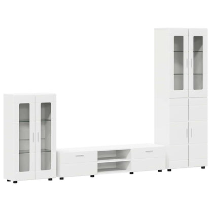 Set mobile TV con porta FLORIN 3 pcs Bianco Legno multistrato | homemem39
