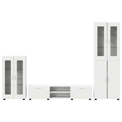 Set mobile TV con porta FLORIN 3 pcs Bianco Legno multistrato | homemem39