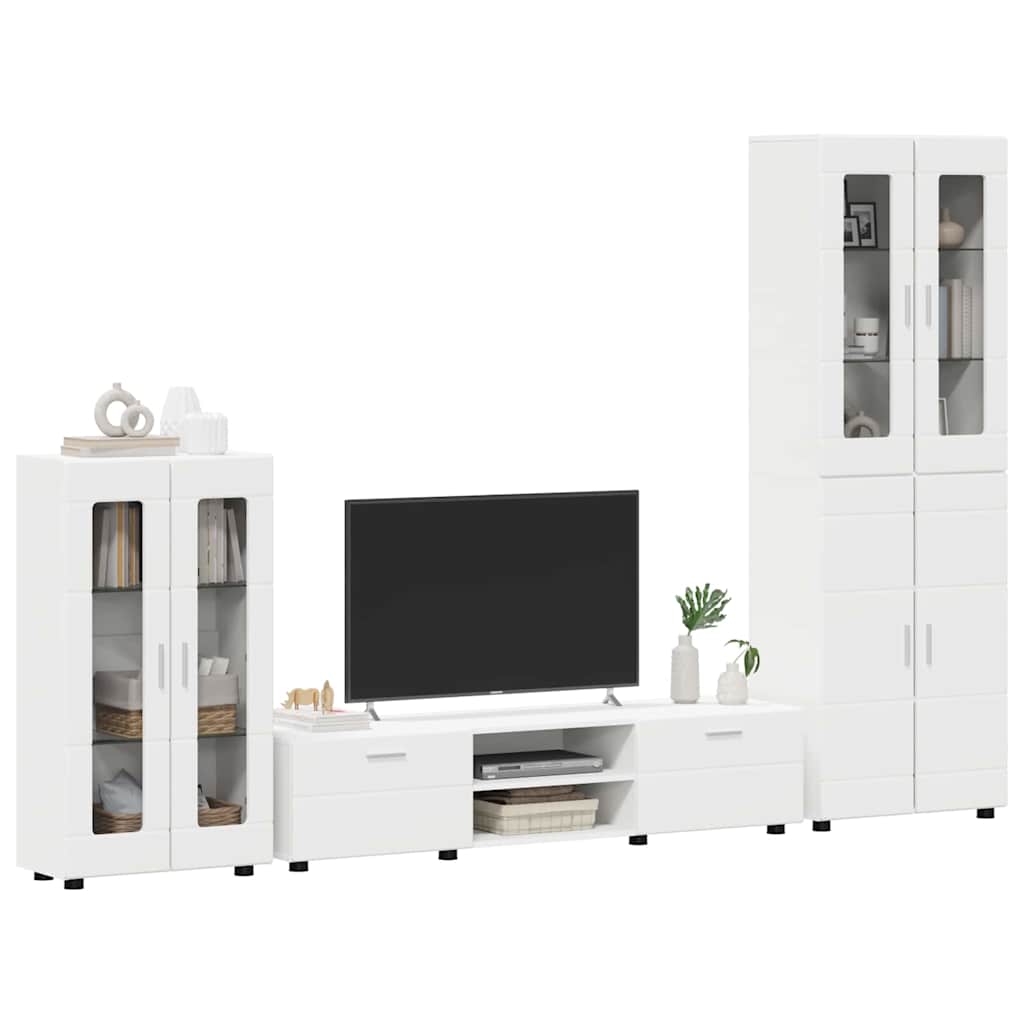 Set mobile TV con porta FLORIN 3 pcs Bianco Legno multistrato | homemem39