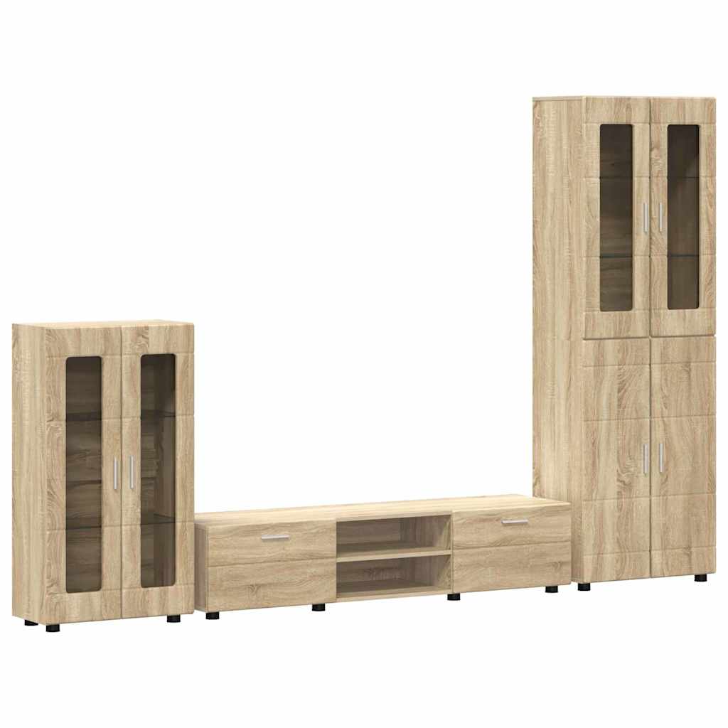 Set mobile TV FLORIN 3 pcs Rovere Sonoma Legno multistrato | homemem39