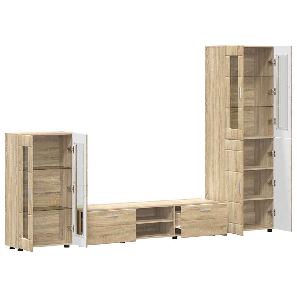 Set mobile TV FLORIN 3 pcs Rovere Sonoma Legno multistrato | homemem39
