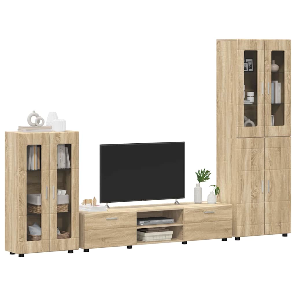 Set mobile TV FLORIN 3 pcs Rovere Sonoma Legno multistrato | homemem39
