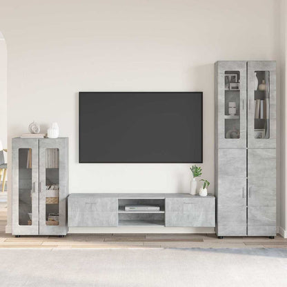 Set mobile TV FLORIN 3 pcs Grigio cemento Legno multistrato | homemem39