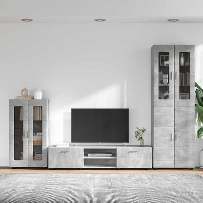 Set mobile TV FLORIN 3 pcs Grigio cemento Legno multistrato | homemem39