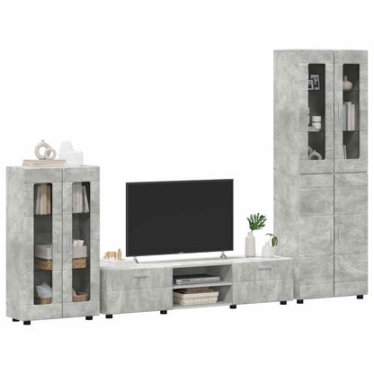 Set mobile TV FLORIN 3 pcs Grigio cemento Legno multistrato | homemem39