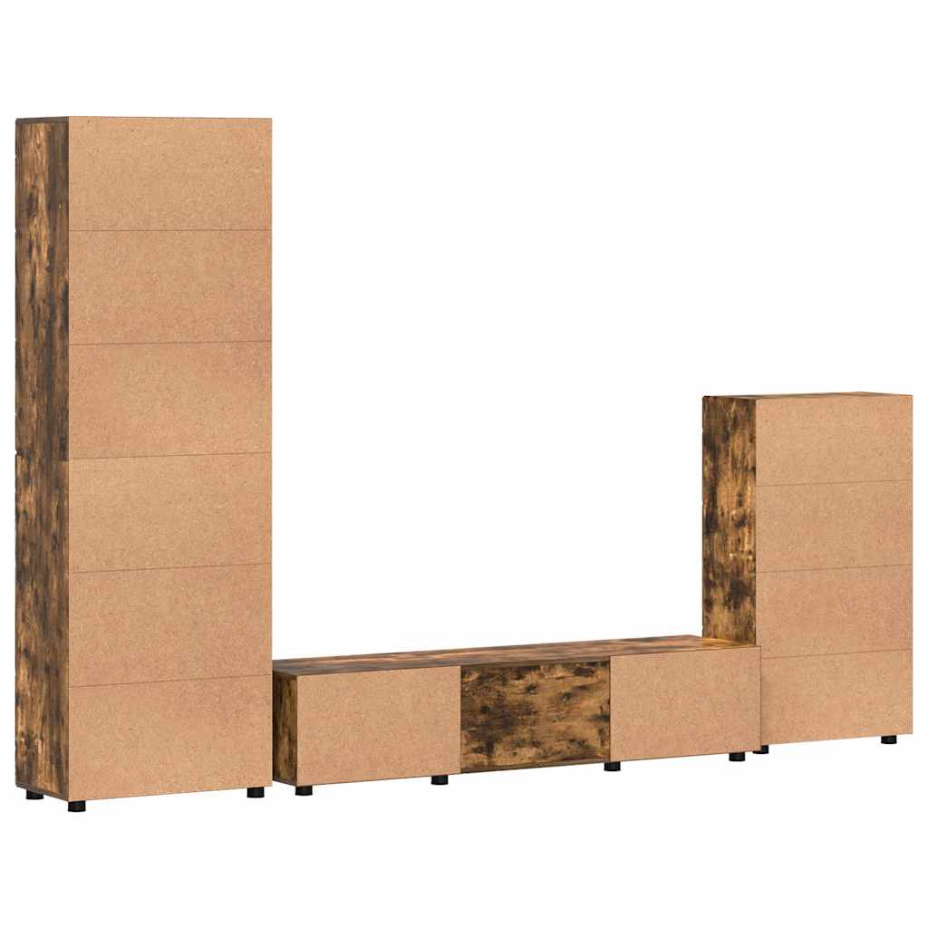 Set mobile TV FLORIN 3 pz Rovere fumé Legno ingegnerizzato