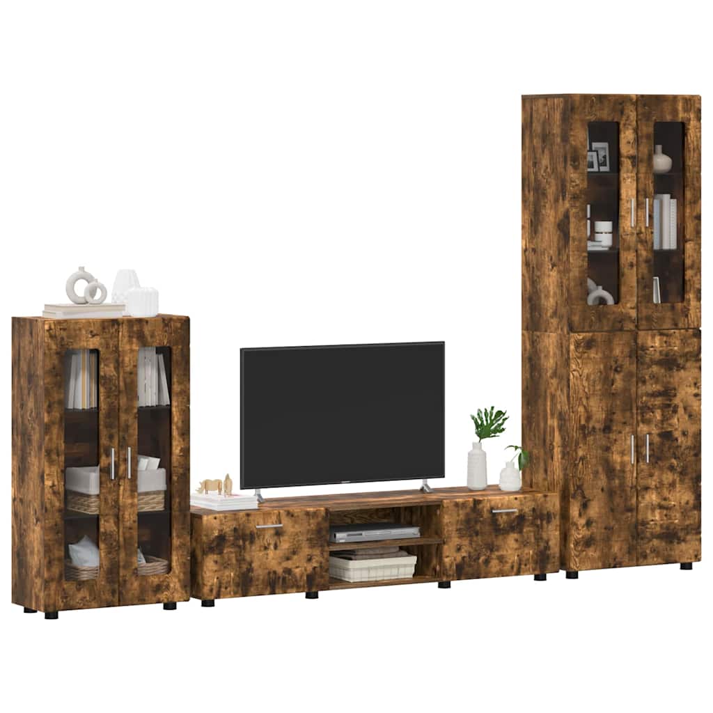 Set mobile TV FLORIN 3 pcs Rovere fumé Legno multistrato | homemem39