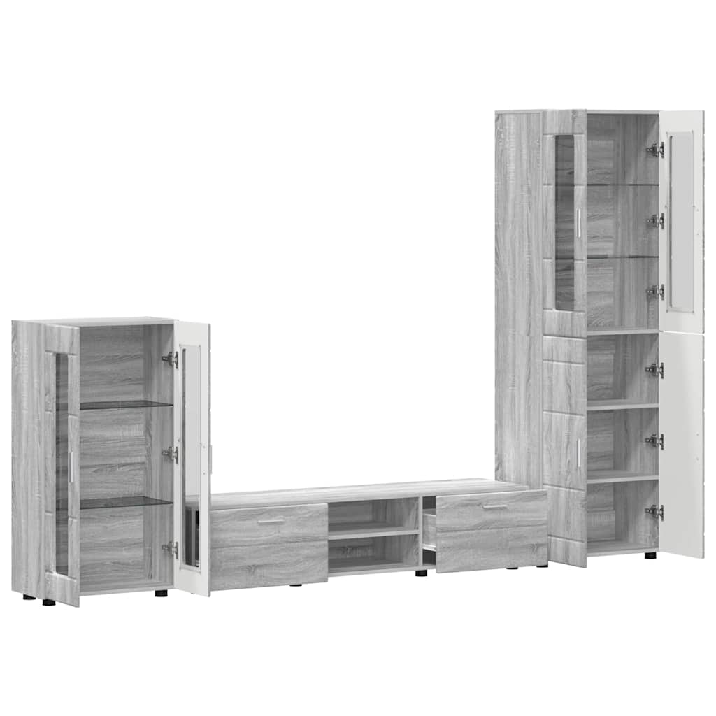 Set mobile TV FLORIN 3 pcs Grigio Sonoma Legno multistrato | homemem39