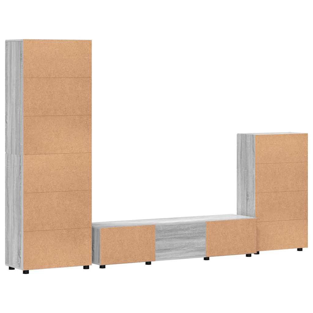 Set mobile TV FLORIN 3 pcs Grigio Sonoma Legno multistrato | homemem39
