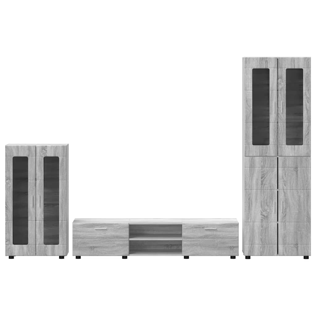 Set mobile TV FLORIN 3 pcs Grigio Sonoma Legno multistrato | homemem39